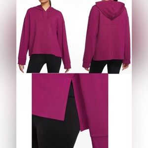 Women's Nike Yoga Berry DRI-FIT long sleeve hoodie Size L